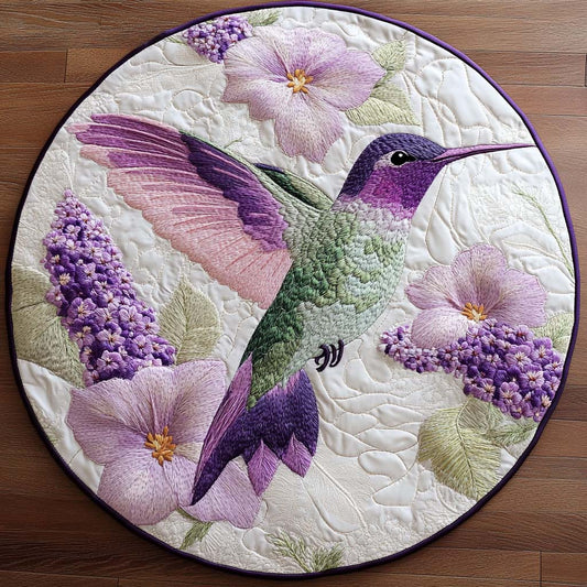 Rustic Hummer Garden Quilted Round Mat NCU0NT8270