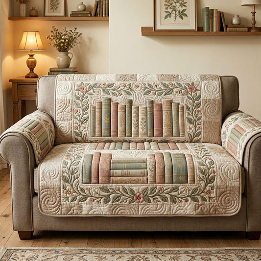 Rustic Library Quilted Sofa Cover NCU0TD2565
