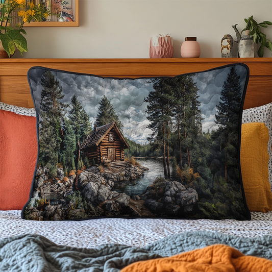 Rustic Log Cabin Quilted Bedding Pillow Case NCU0DK3937