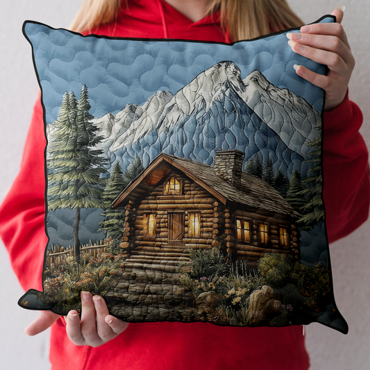 Rustic Log Cabin Quilted Pillow Case NCU0DK3938