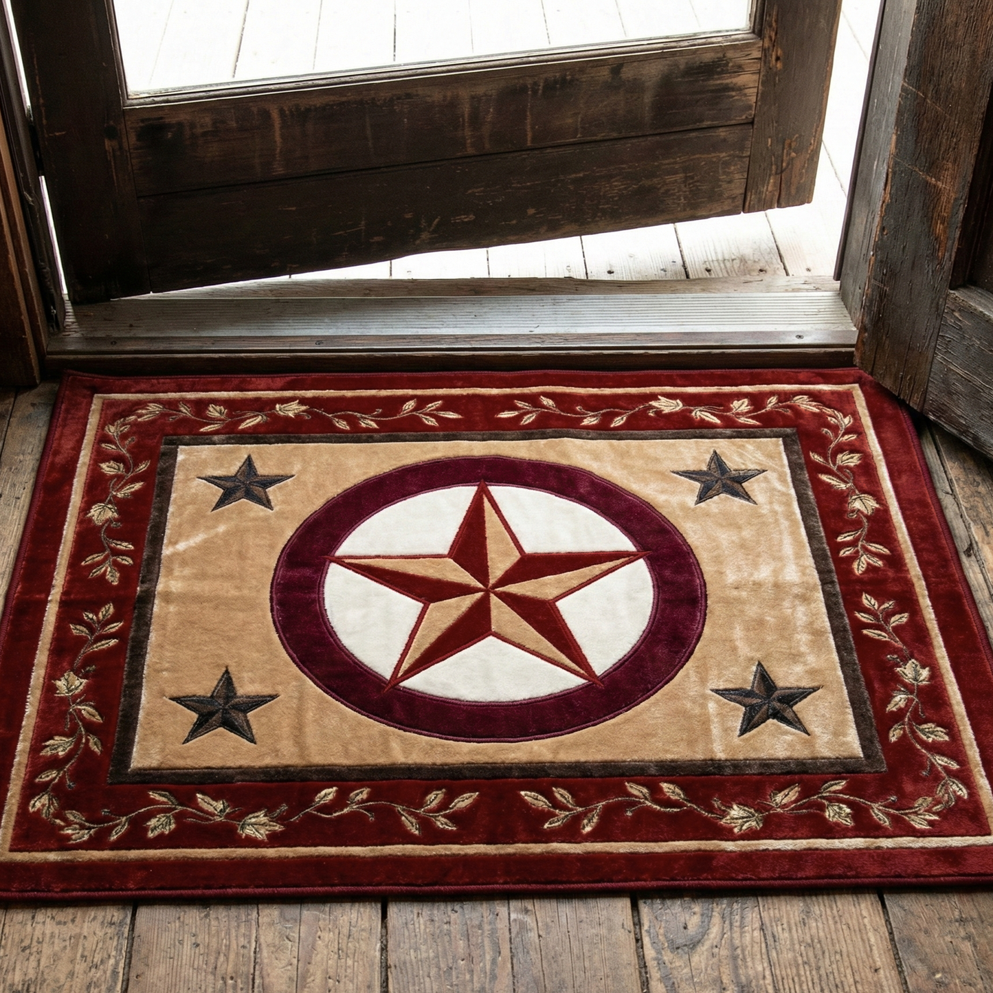 Rustic Lone Star Doormat NCU0XD2129