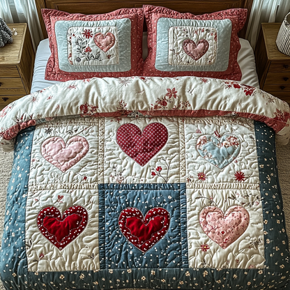 Rustic Love Quilt 3-Piece Quilted Bedding Set NCU0DK3726