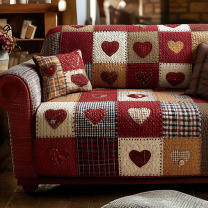 Rustic Love Quilted Sofa Cover NCU0NT11885