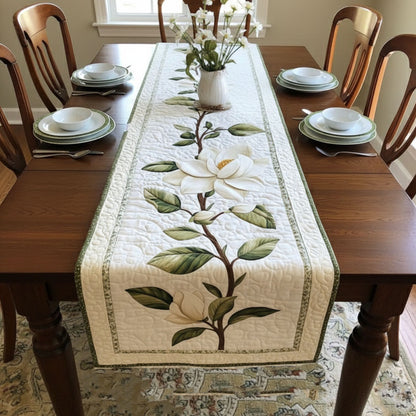 Rustic Magnolia Bloom Quilted Table Runner NCU0PT3861