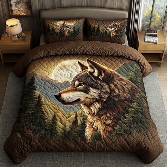 Rustic Moonlit Guardian 3-Piece Quilted Bedding Set NCU0NT4911