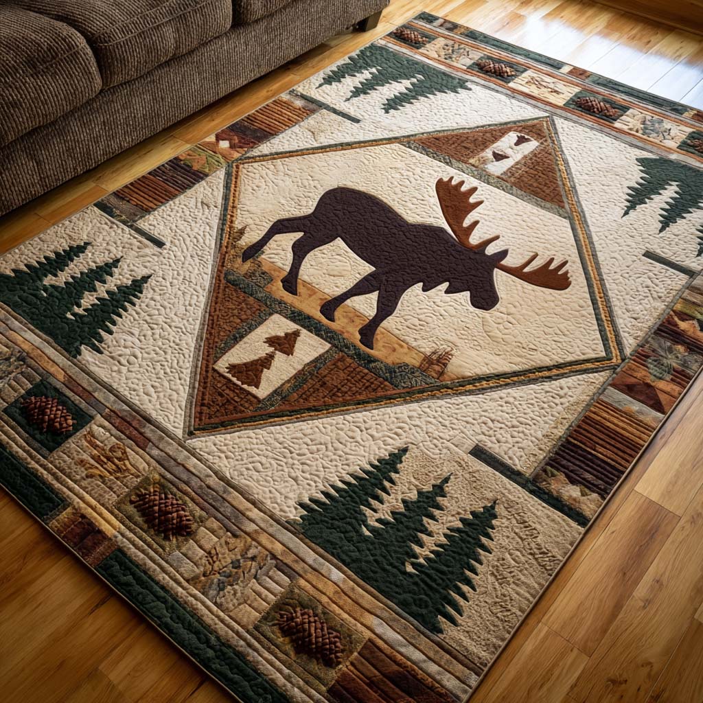 Real Moose Rug Rustic Moose Area Rug NCU0NT10353 – Vantique