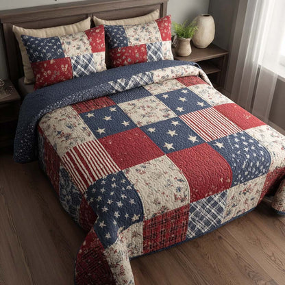 Rustic Mosaic 3-Piece Quilted Bedding Set NCU0HH1882