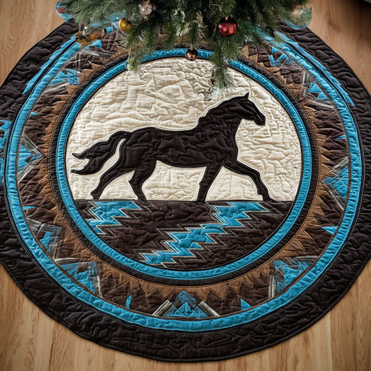 Rustic Mustang Round Quilted Round Mat NCU0PT9964