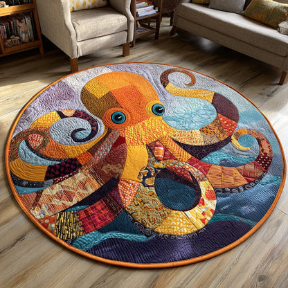 Rustic Octopus Quilted Round Mat NCU0HH458