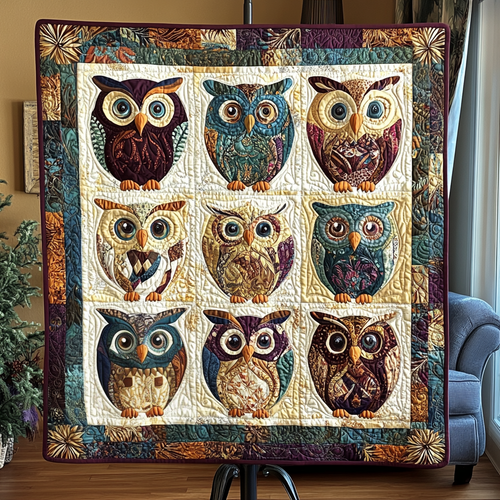 Rustic Owls Quilted Blanket NCU0VH1709