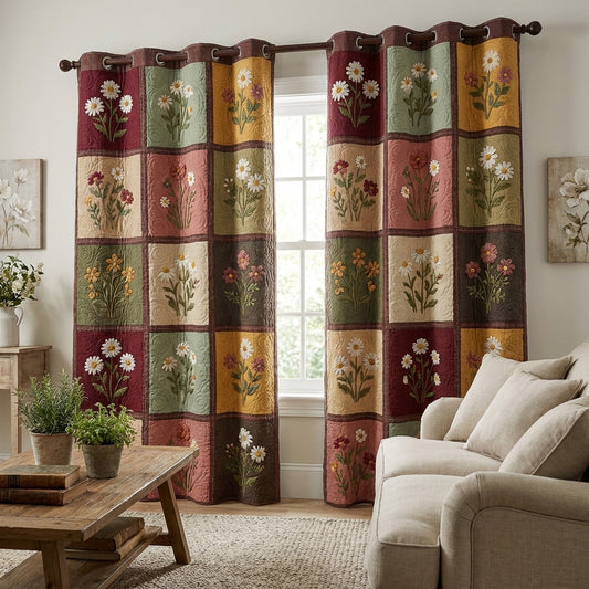 Rustic Patchwork Quilted Curtains NCU0TV1751