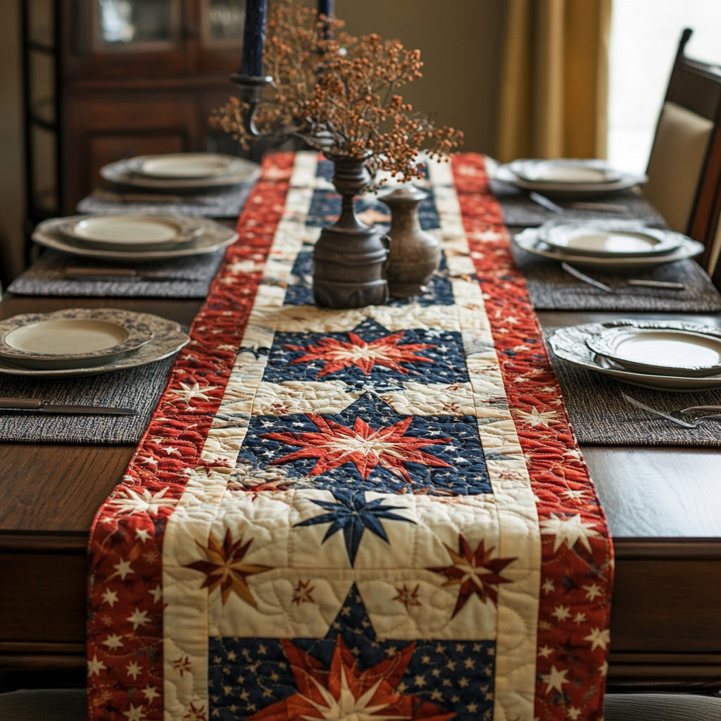 Rustic Patriot Quilted Table Runner NCU0DV6569