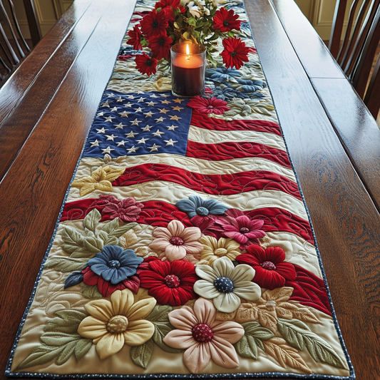 Rustic Patriot Quilted Table Runner NCU0VH5392