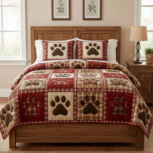 Rustic Paw 3-Piece Quilted Bedding Set NCU0NT11683