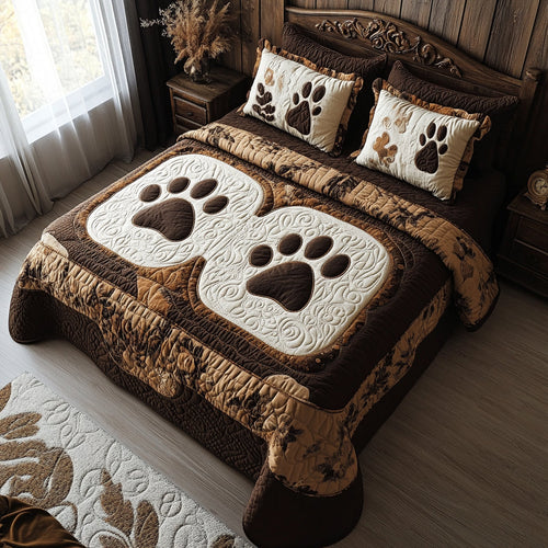 Rustic Paws 3-Piece Quilted Bedding Set NCU0DV8959
