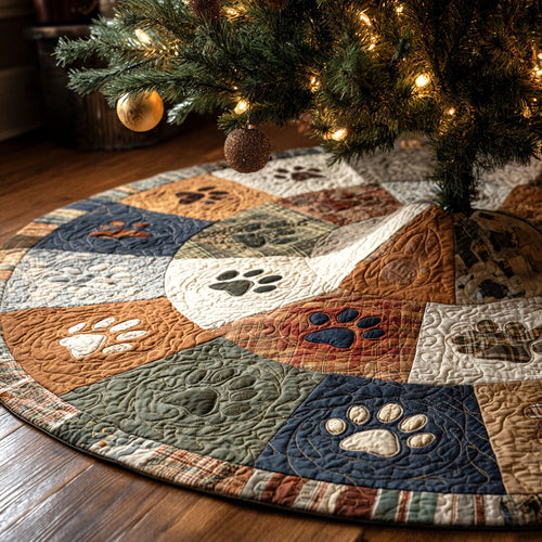 Rustic Paws Christmas Quilted Tree Skirt NCU0TV1072