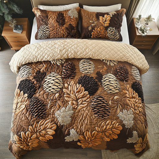 Rustic Pine 3-Piece Quilted Bedding Set NCU0VH5330