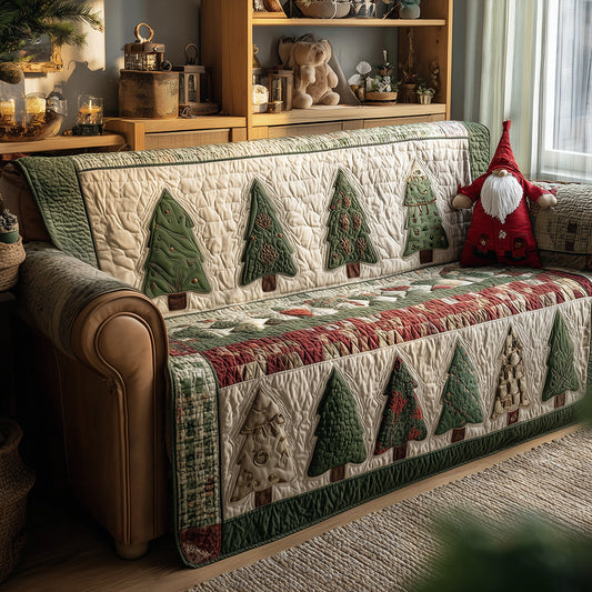 Rustic Pine Forest Quilted Sofa Cover NCU0TH3802