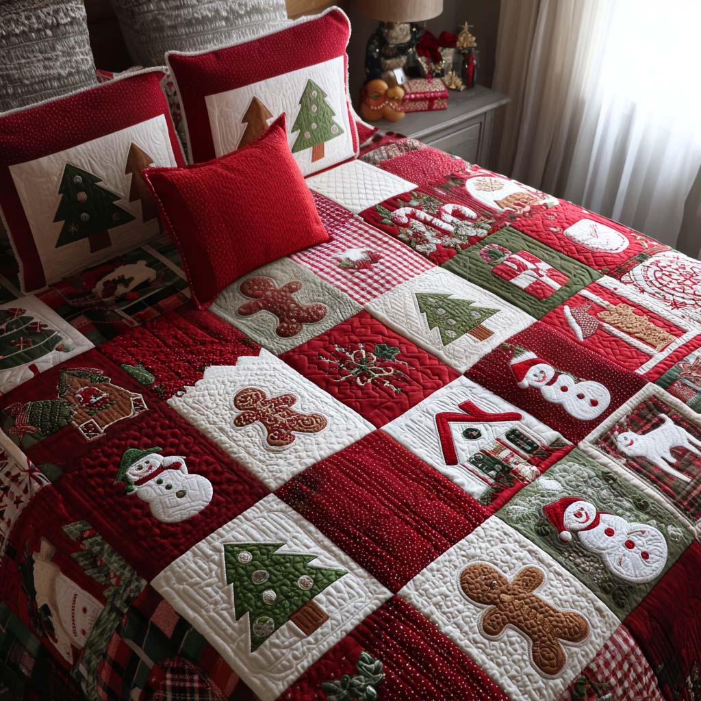 Rustic Plaid 3-Piece Quilted Bedding Set NCU0NT11143