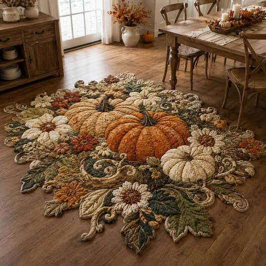 Rustic Pumpkin Blossom Custom Shape Area Rug NCU0DV10016