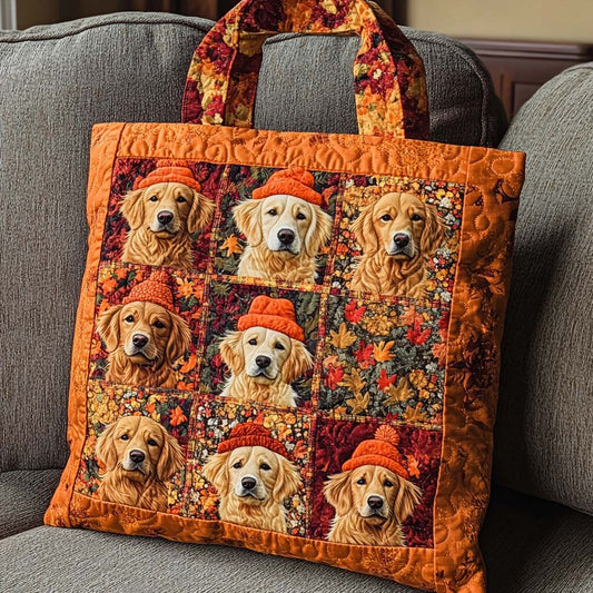 Rustic Pup Grid Quilted Tote Bag NCU0NT8797