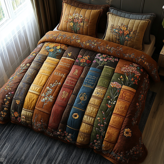 Rustic Reads 3-Piece Quilted Bedding Set NCU0DV4031