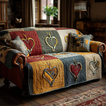 Rustic Reel Tales Quilted Sofa Cover NCU0PT11086