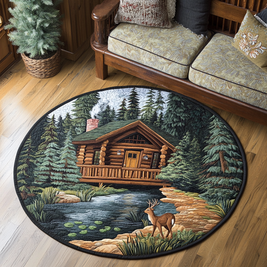 Rustic Retreat Quilted Round Mat NCU0DK4805