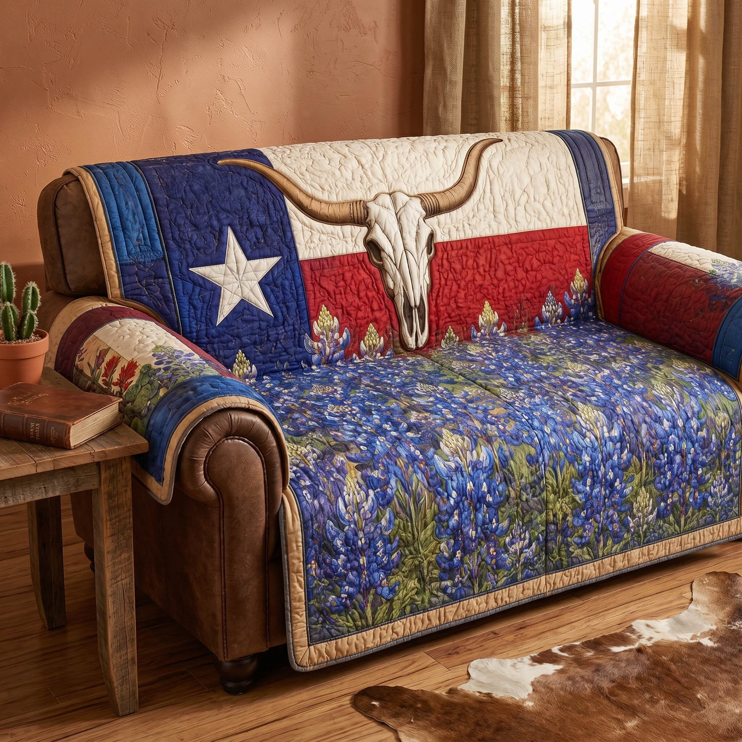 Rustic Revenant Quilted Sofa Cover NCU0TD2755