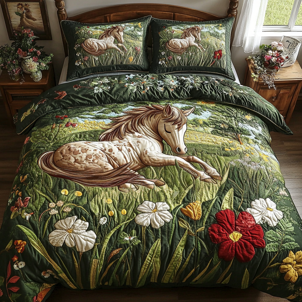 Rustic Rider 3-Piece Quilted Bedding Set NCU0VH3806