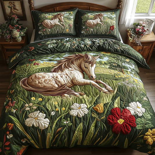 Rustic Rider 3-Piece Quilted Bedding Set NCU0VH3806