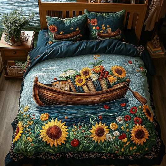 Rustic River Blooms 3-Piece Quilted Bedding Set NCU0PT5020
