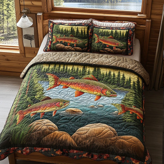 Rustic River Dreams 3-Piece Quilted Bedding Set NCU0PT5549