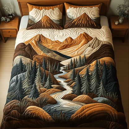 Rustic River Flow Quilted Bedding Set NCU0TH2731