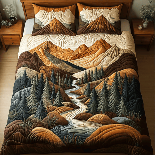 Rustic River Flow Quilted Bedding Set NCU0TH2731