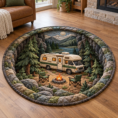 Rustic Roaming Quilted Round Mat NCU0TV2157