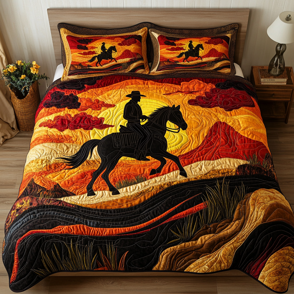 Rustic Rodeo 3-Piece Quilted Bedding Set NCU0DK2415