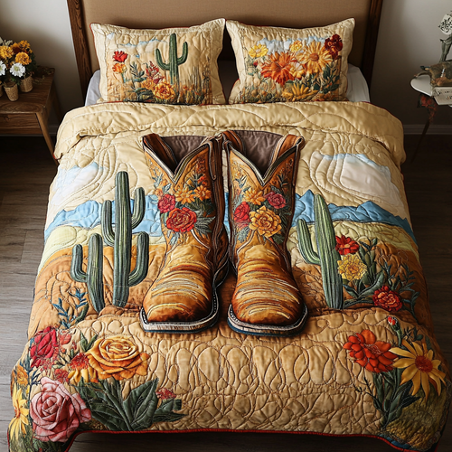 Rustic Rodeo 3-Piece Quilted Bedding Set NCU0VH3241