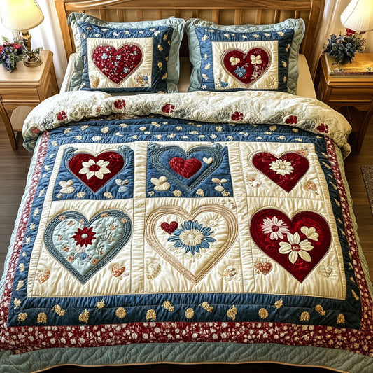 Rustic Romance 3-Piece Quilted Bedding Set NCU0PT3718