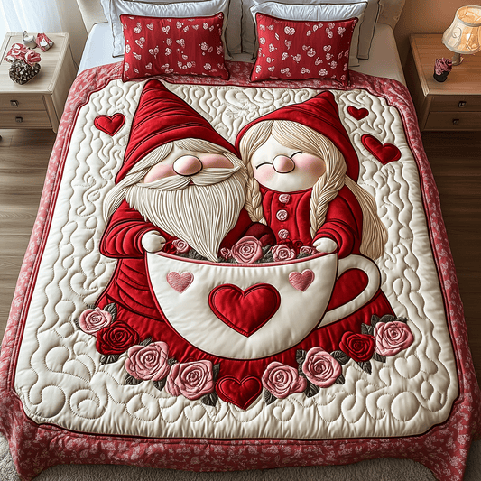 Rustic Romance Gnome 3-Piece Quilted Bedding Set NCU0TH2560