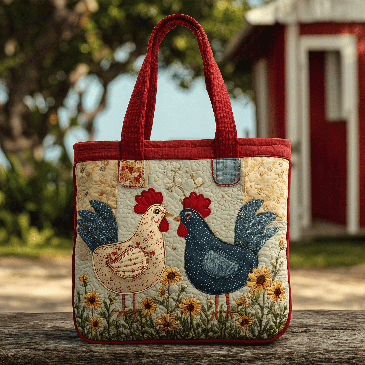 Rustic Roost Quilted Tote Bag NCU0TH2725