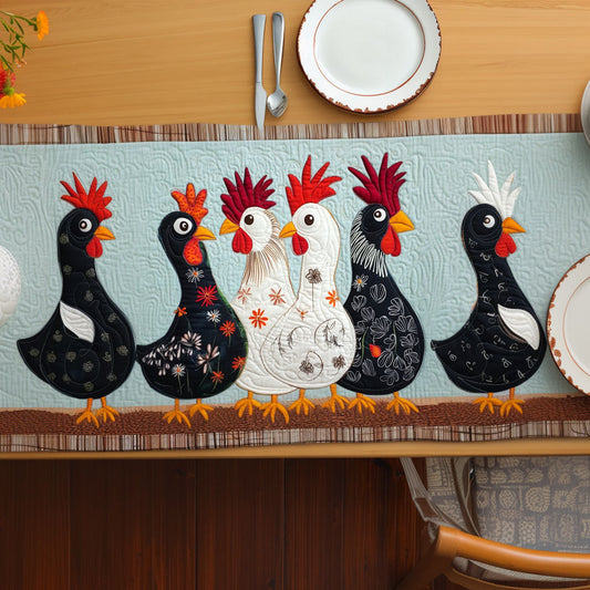 Rustic Rooster Patch Quilted Table Runner NCU0PT5085