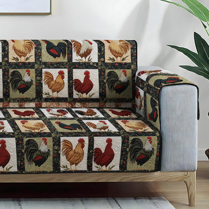 Rustic Rooster Quilt Quilted Sofa Cover NCU0PT955