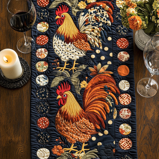 Rustic Rooster Quilted Table Runner NCU0VH3065
