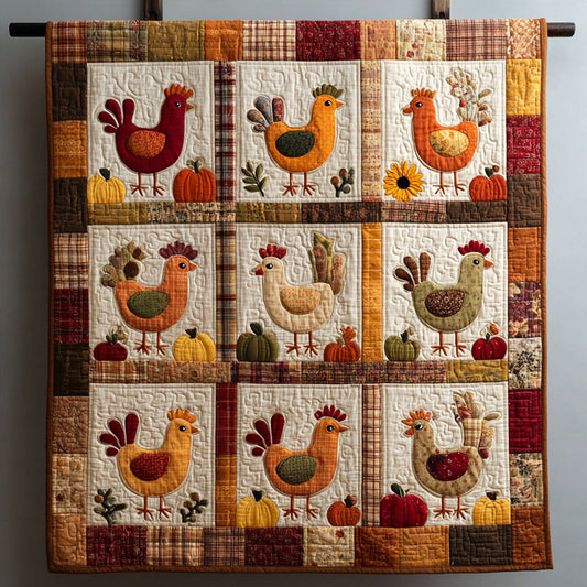 Rustic Roosters Quilted Blanket NCU0TV087