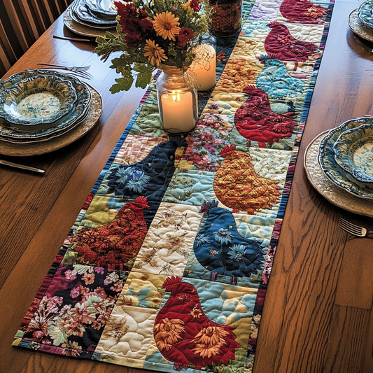 Rustic Roosters Quilted Table Runner NCU0VH2816
