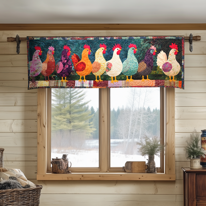 Rustic Roosters Quilted Valance NCU0VH2860