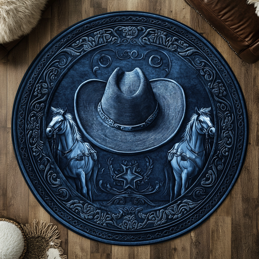 Rustic Round Quilted Round Mat NCU0VH5024