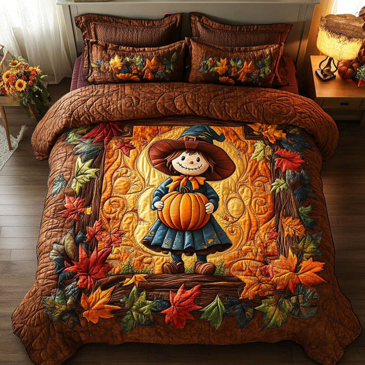 Rustic Scarecrow Blessing 3-Piece Quilted Bedding Set NCU0NT8379