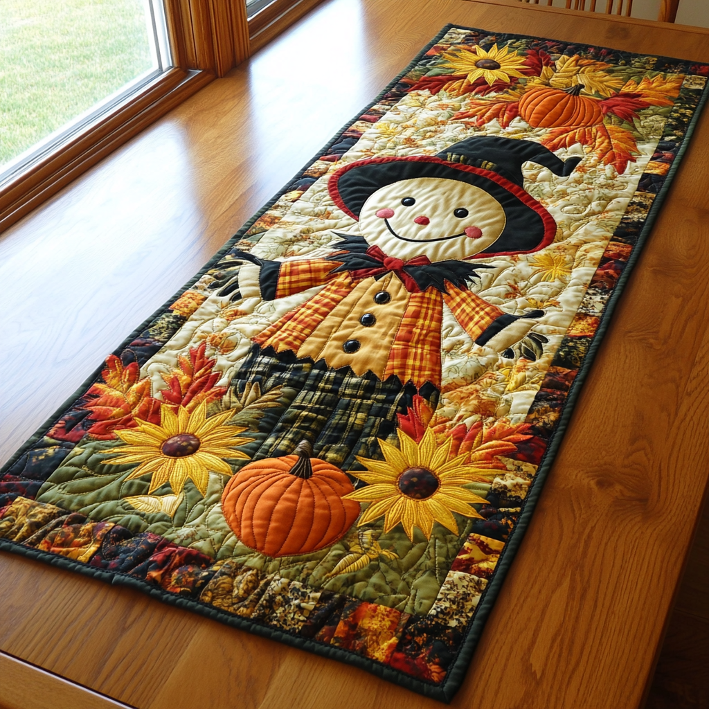 Rustic Scarecrow Quilted Table Runner NCU0DK9176
